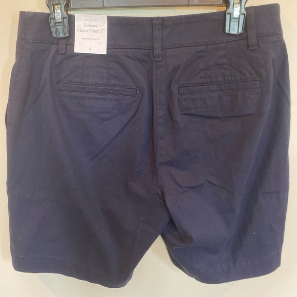 Talbots Relaxed Chino Shorts Navy Blue Size 4 7 Inch Inseam - Picture 2 of 4